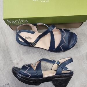 Sanita Women's Dark Blue Strappy Sandals
